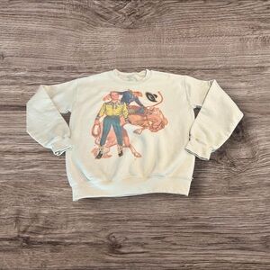 Rodeo Wild West Roper Cowboy Horse Retro Crewneck Sweatshirt Size Small Gina